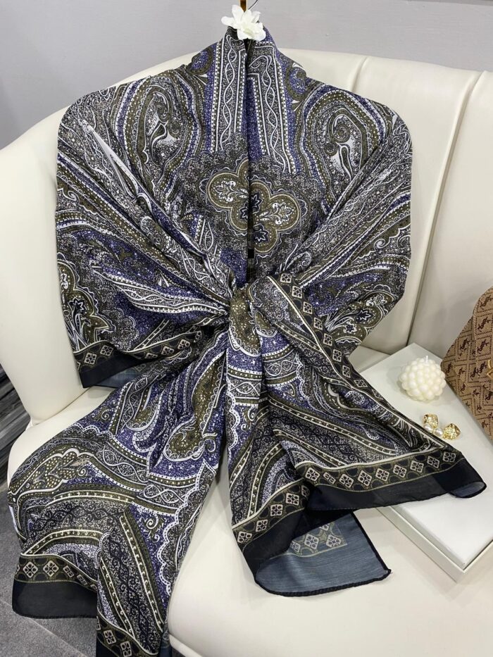 Etro Pamuk İpek Şal 987654-HAKİ