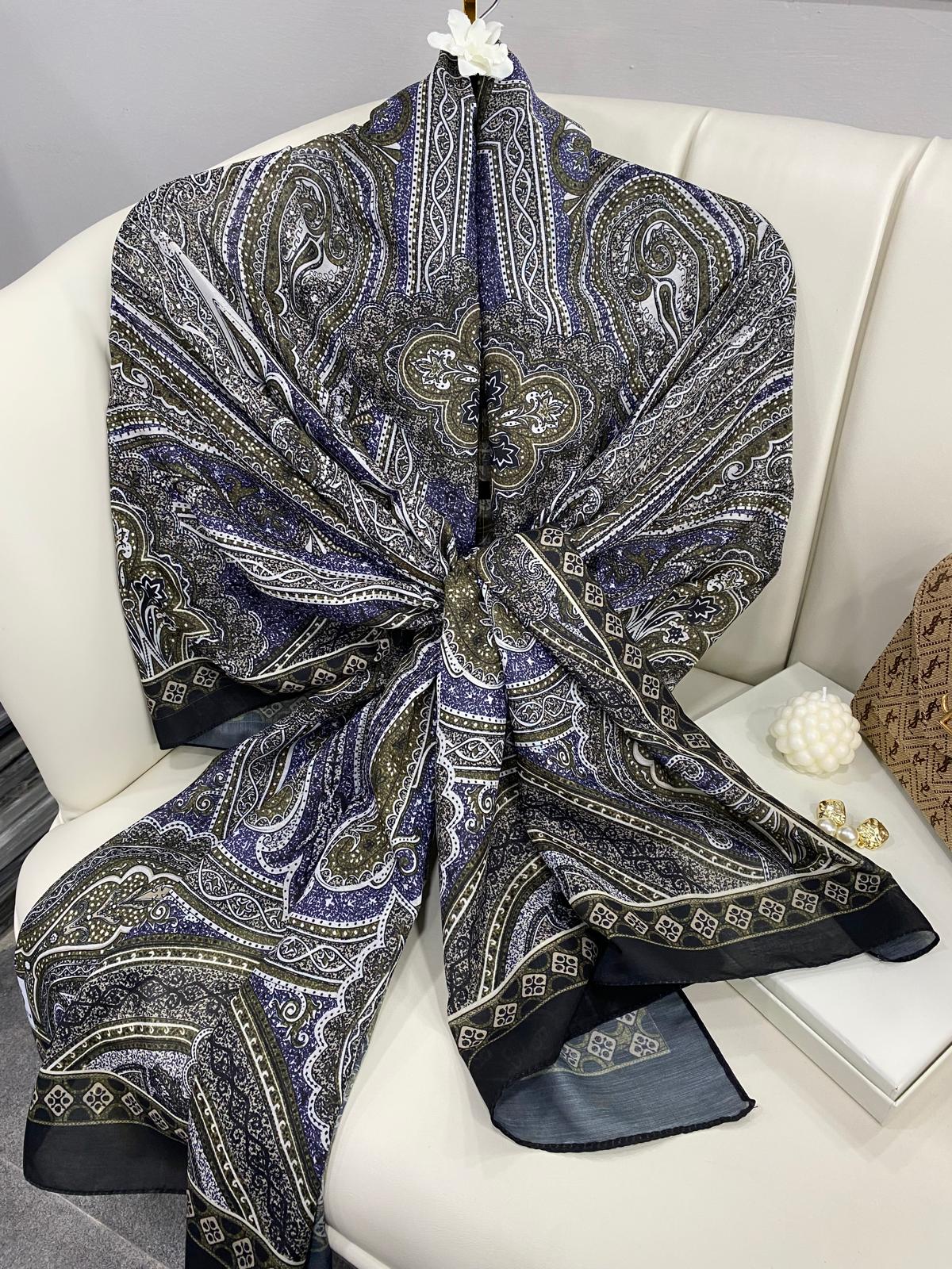 Etro Pamuk İpek Şal 987654-HAKİ