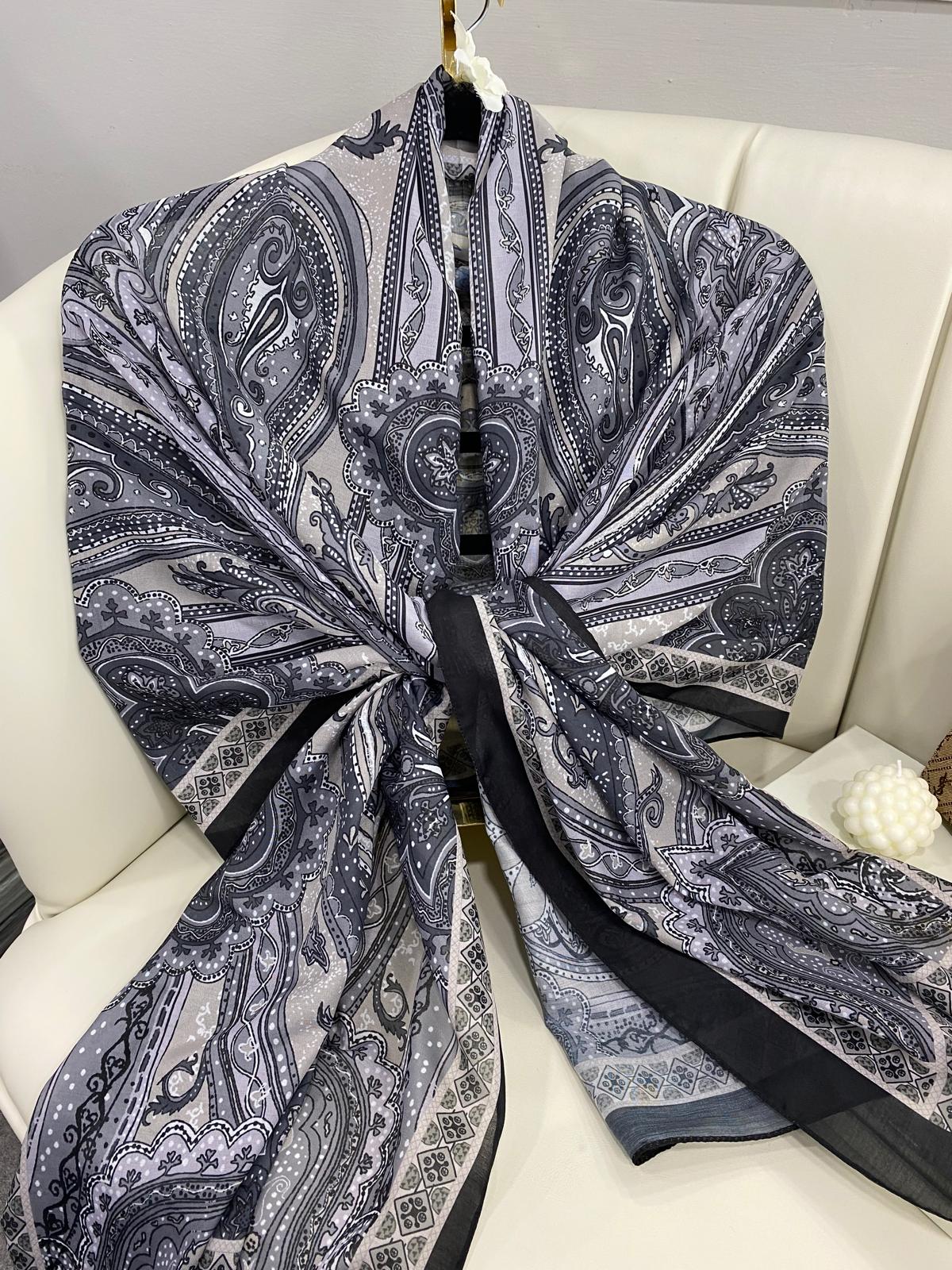 Etro Pamuk İpek Şal 987654-FÜME GRİ