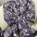 PAPATYA DESEN PAMUK İPEKSİ ŞAL 25896- MOR