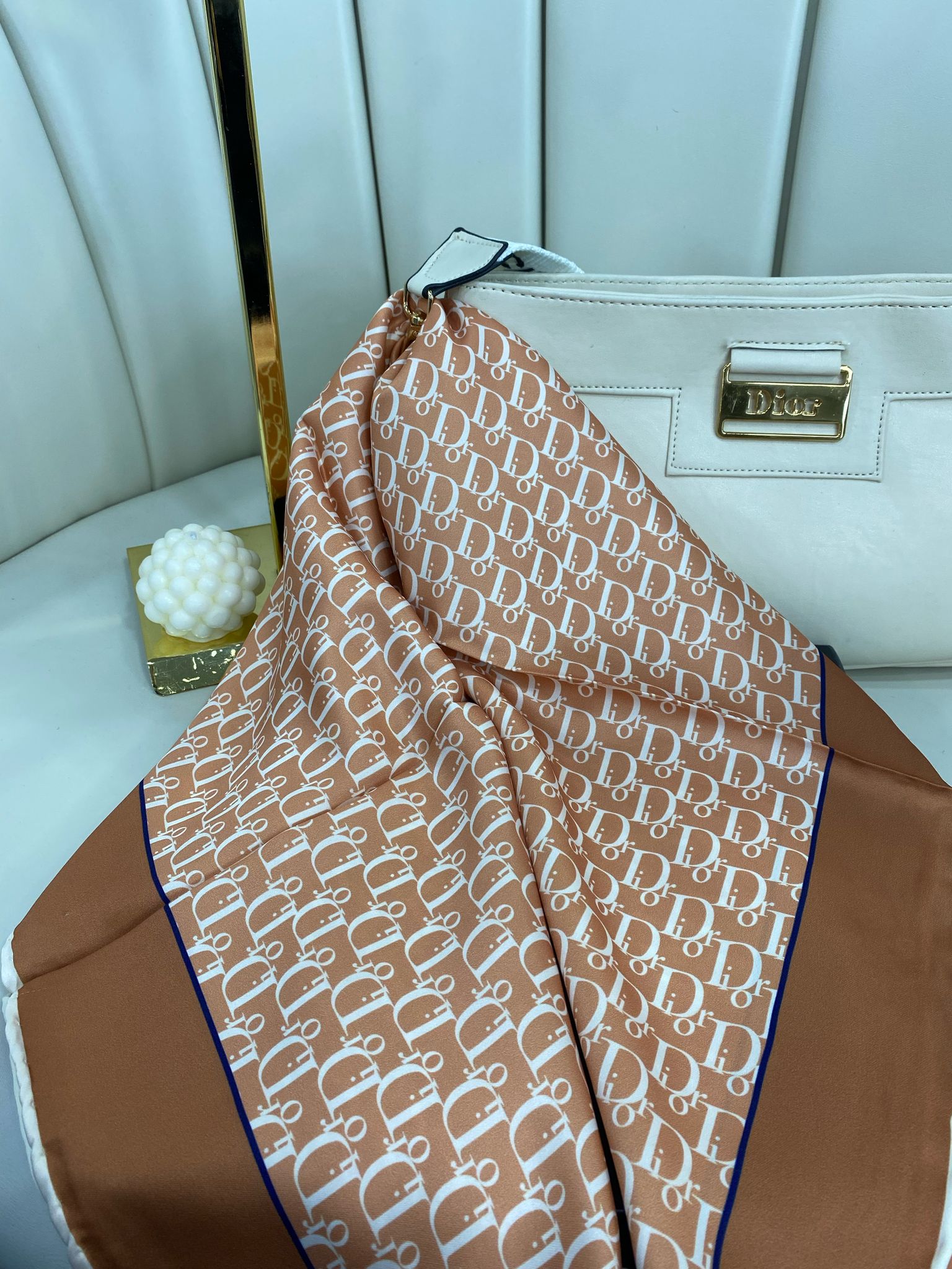 Dior Marka Eşarp - KOYU KAHVE