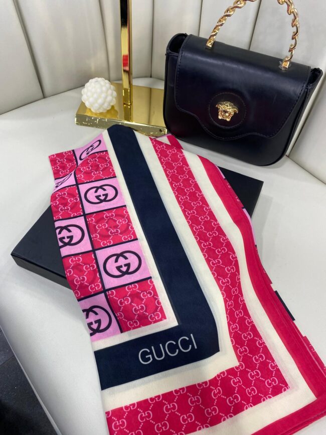 Gucci Desen Eşarp -  Gül Pembe