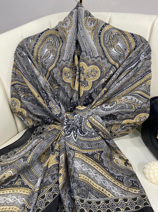 Etro Pamuk İpek Şal -987654 - Gölge Gri