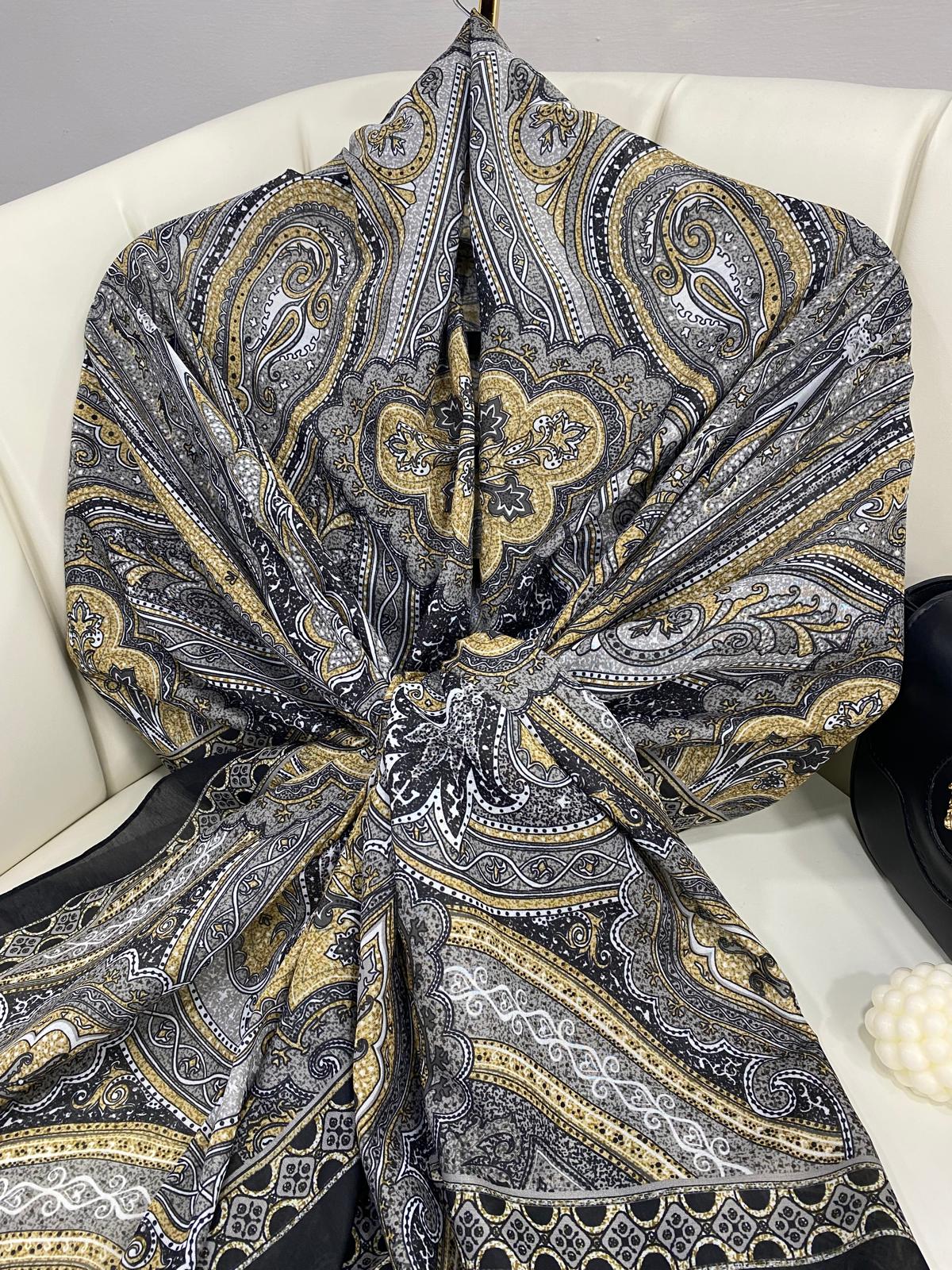 Etro Pamuk İpek Şal -987654 - Gölge Gri