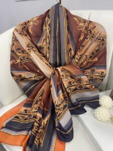 Etnik Desen Pamuk Soft Şal 83924 - Balkabağı