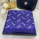 Gucci Desen Marka Eşarp - 62268 - Gece Mavisi