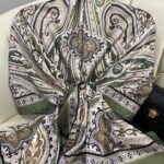 Rüzgar Desen Vual İpek Şal -122336-Bambu Yeşili