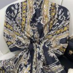 Efsanevi Desen Vual İpek Şal -225566- Gece Altını