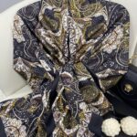 Batik Desen Vual İpek Şal -259685- Amber Sarısı