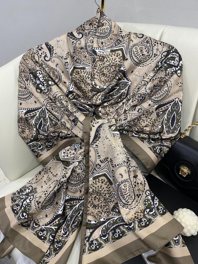 Batik Desen Vual İpek Şal -259685-Tarçın Kahvesi