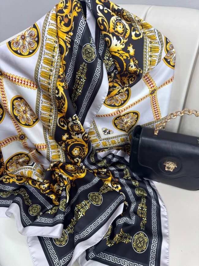 VERSACE VUAL İPEK ŞAL - 344456- Beyaz