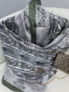 Etro Desen Vual İpek Şal -49733 - Çimen Yeşili