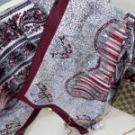 Etro Desen Pamuk İpek Şal -49733 - Vişne