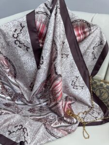 Etro Desen vual ipek Şal -49733 - Yaban Mersini