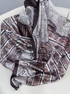 Etro Desen Vual İpek Şal -49733 - Bitter