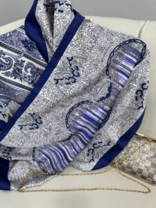 Etro Desen Vual İpek Şal -49733 - Saks