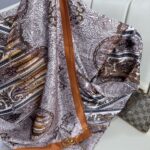 Etro Desen vual ipek İpek Şal -49733 - Kiremit