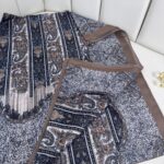 Etro Desen Pamuk İpek Şal 49733 - Kahve