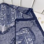 Etro Desen Pamuk İpek Şal 49733 - Deniz Mavisi