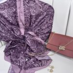 Mandala Desen Pamuk İpeksi Şal - 452366- Mor Menekşe