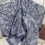 Mandala Desen Pamuk İpeksi Şal - 452366-Buz Mavisi