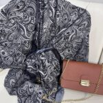 Mandala Desen Pamuk İpeksi Şal - 452366-Siyah Beyaz