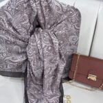 Mandala Desen Pamuk İpeksi Şal - 452366- Lavanta Çölü