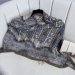 Retro Desen Pamuk İpeksi Eşarp -125698- Çikolata