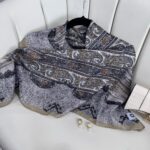 Retro Desen Pamuk İpeksi Eşarp -125698- Latte