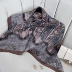 Retro Desen Pamuk İpeksi Eşarp -125698-  Bitter