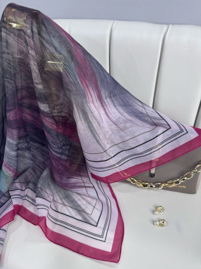 Karnaval Desen Pamuk İpeksi Eşarp- 457896- Magenta