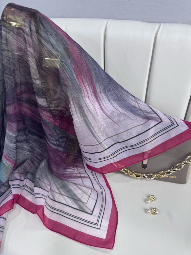 Karnaval Desen Pamuk İpeksi Eşarp- 457896- Magenta