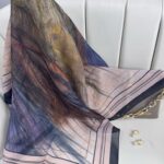 Karnaval Desen Pamuk İpeksi Eşarp- 457896- Lacivert