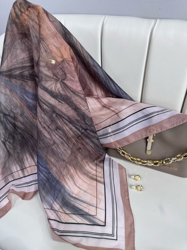 Karnaval Desen Pamuk İpeksi Eşarp- 457896-Vanilya