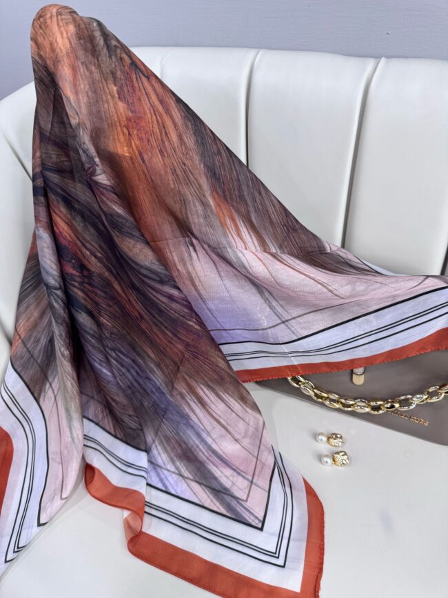 Karnaval Desen Pamuk İpeksi Eşarp- 457896-Bal Kabağı