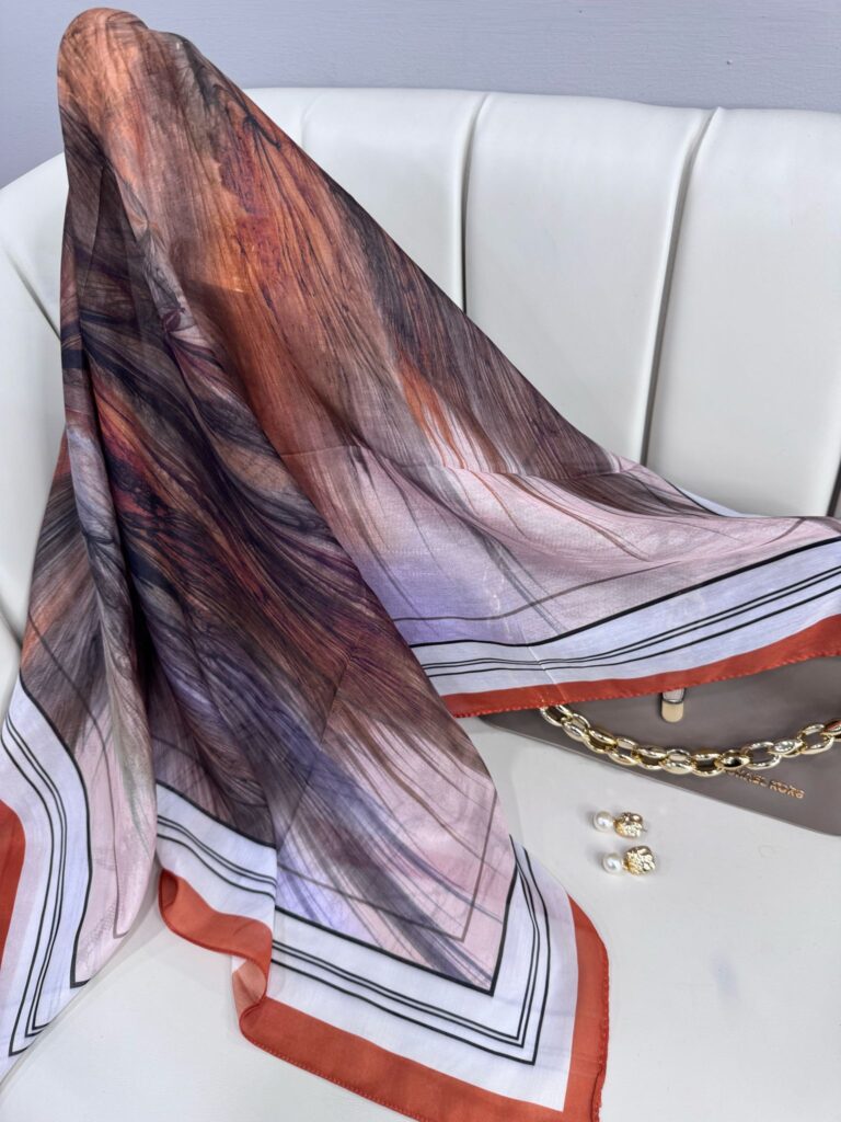 Karnaval Desen Pamuk İpeksi Eşarp- 457896-Bal Kabağı