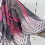 Karnaval Desen Pamuk İpeksi Eşarp- 457896- Kül Rengi