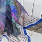 Karnaval Desen Pamuk İpeksi Eşarp- 457896- Mavi