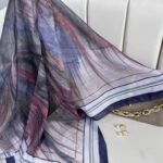 Karnaval Desen Pamuk İpeksi Eşarp- 457896- Kobalt Mavisi