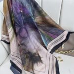 Karnaval Desen Pamuk İpeksi Eşarp- 457896- Gece Siyahı