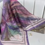 Karnaval Desen Pamuk İpeksi Eşarp- 457896-Mor