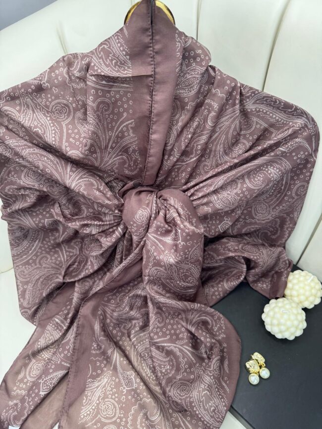 Asil Desen Pamuk İpeksi Şal -452103- Gül Kurusu