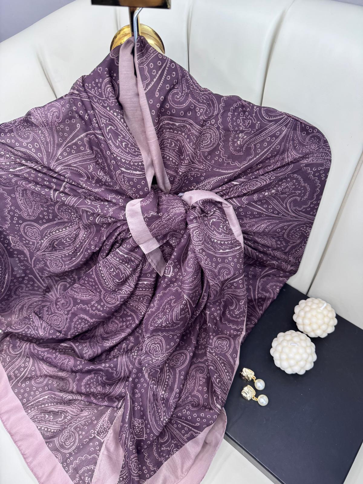 Asil Desen Pamuk İpeksi Şal -452103-Pudra