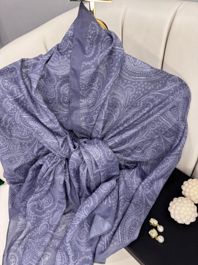 Asil Desen Pamuk İpeksi Şal -452103- Lila