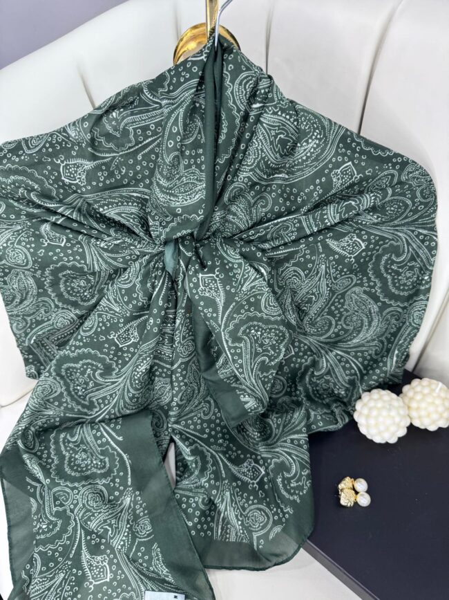 Asil Desen Pamuk İpeksi Şal -452103-Zümrüt