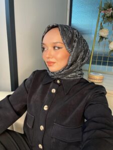 Dior Desenli İpek Kaşmir Çift Taraflı Şal 78002  - Antrasit