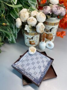 GUCCİ ÇİFT TARAFLI KAŞMİR İPEK EŞARP 7859- BUZ MAVİSİ