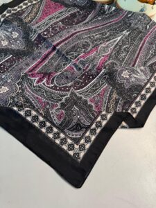 Çini Desen Pamuk İpek Şal 7458- PEMBE GÖLGESİ