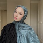 Guess Desen İpeksi Jakar Şal-75896- petrol