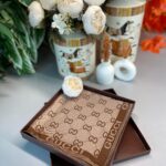 GUCCİ ÇİFT TARAFLI KAŞMİR İPEK EŞARP 7859- KAHVE